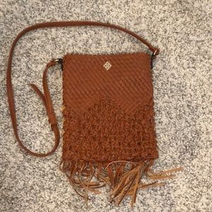 Brown leather purse